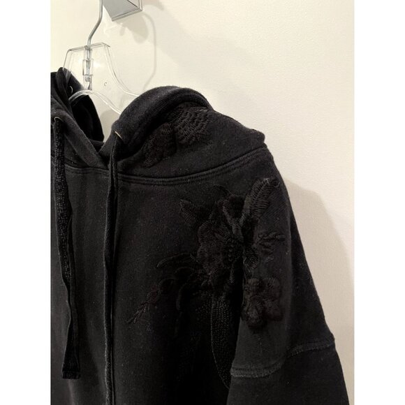 Johnny Was Kira Black Floral Embroidered Hoodie Size Medium - Picture 2 of 9